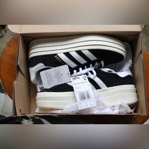 Adidas Gazelle Bold W Black and Cream Sneakers